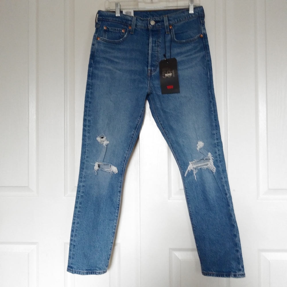 Levis 501 High Rise Skinny Distressed Jean size 29